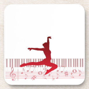 Posavasos Bailarín de ballet en un teclado