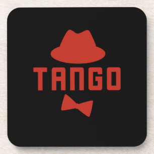 Posavasos Bailarín de canapé de tango argentino rojo Fedora 
