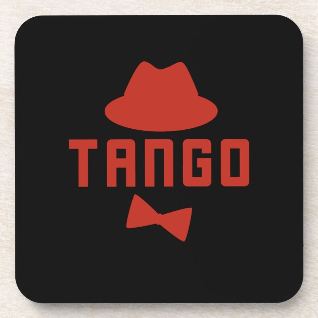 Posavasos Bailarín de canapé de tango argentino rojo Fedora  (Frente)