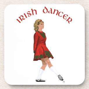 Posavasos Bailarín irlandés de zapatos blandos en rojo