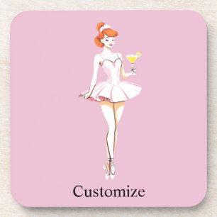 Posavasos Bailarina Bonita Posando con Martini Thunder_Cove