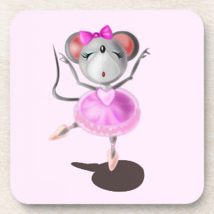Posavasos Bailarina de Baloncesto Rosa Ballerina Mouse