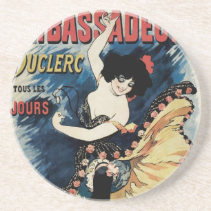 Posavasos Bailarina de flamenco Art Nouveau vintage, embajad