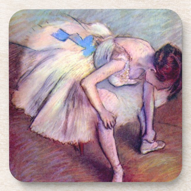 Posavasos Bailarina sentada de Edgar Degas, Ballet de arte (Frente)