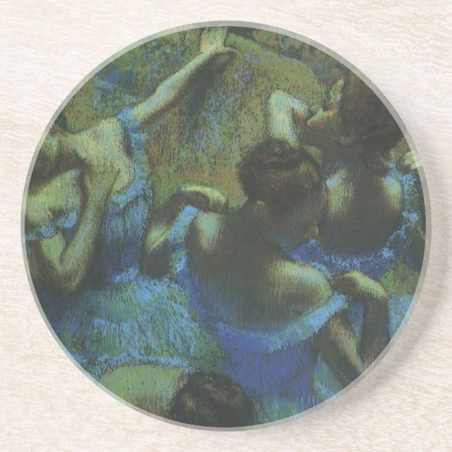 Posavasos Bailarinas azules de Edgar Degas, impresionismo vi (Frente)