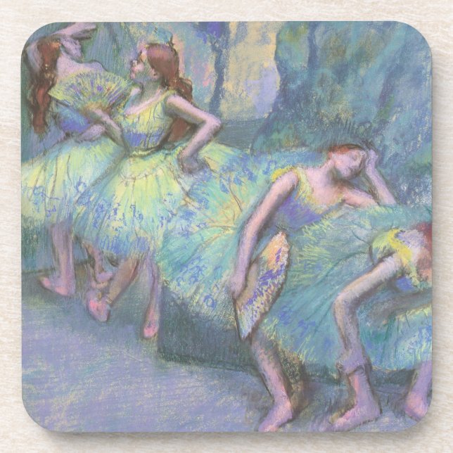 Posavasos Bailarinas de ballet en las alas por Edgar Degas (Frente)