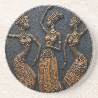 Posavasos Bailarines Africanos Tradicionales Tallados - Trib