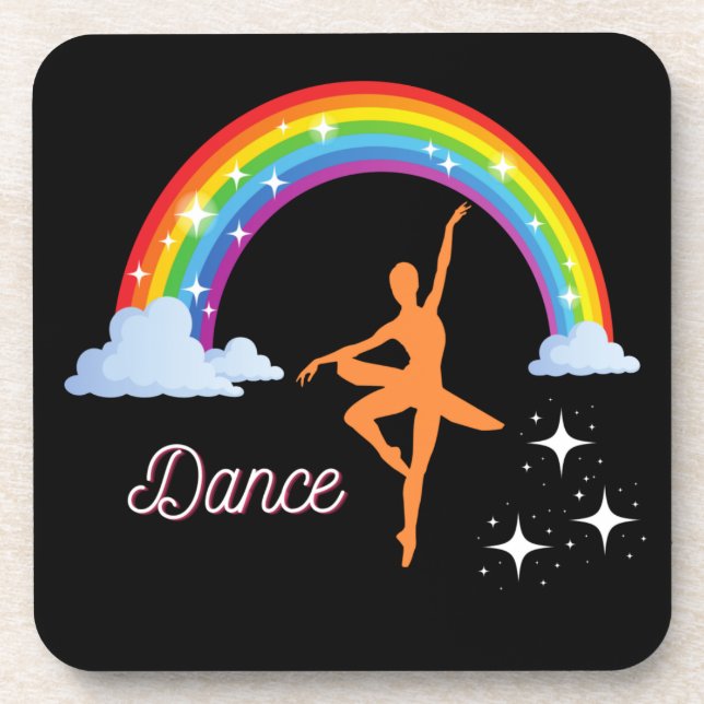 Posavasos Baile de Bailarina Arcoíris (Frente)