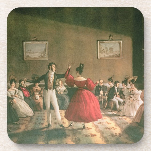 Posavasos Baile en un salón en Buenos Aires, c.1831 (w/c en (Frente)