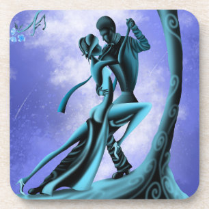Posavasos Baile romántico bajo árbol de luna