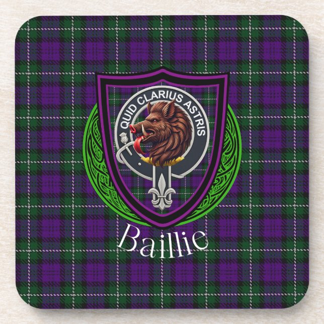 Posavasos Baillie Scottish Clan Tartan & Crest (Frente)
