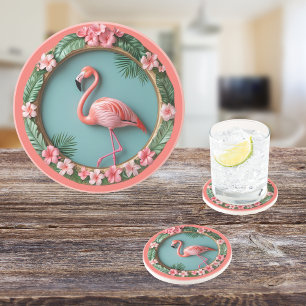 Posavasos Balanceo Flamingo Round Sandstone