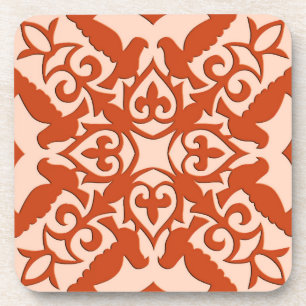 Posavasos Baldosa marroquí - naranja de coral y melocotón