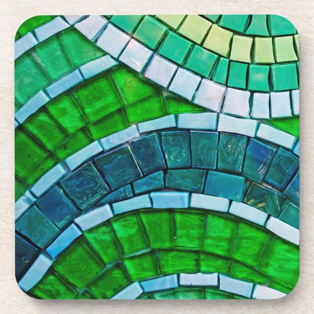 Posavasos Baldosas de mosaico verde (Frente)