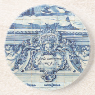 Posavasos Baldosas de pared azules y blancas de Portugal con