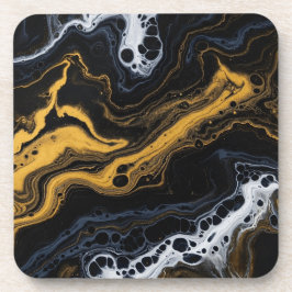 Posavasos Baldosas Decorativas De Resumen De Lujo - Negro, O