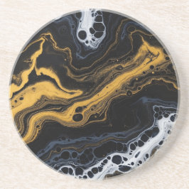 Posavasos Baldosas Decorativas De Resumen De Lujo - Negro, O