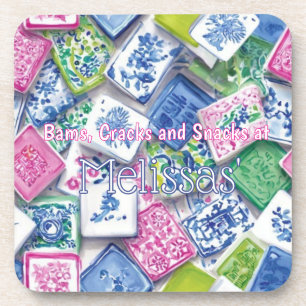 Posavasos Baldosas Elegantes Bams Grietas Snacks Mahjong Per