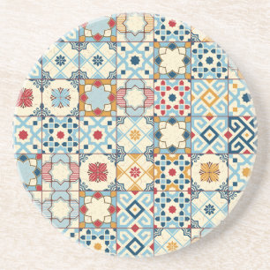 Posavasos Baldosas marroquíes, coloridas y sin costuras.