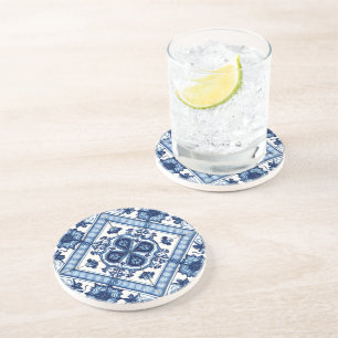 Posavasos Baldosas mediterráneas, portuguesas, azulejo, mall