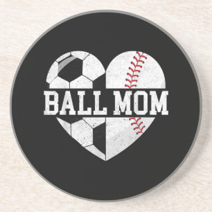 Posavasos Ball Mom Shirt Heart Graciosa Béisbol