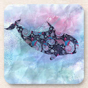 Posavasos Ballena ornamental de la silueta