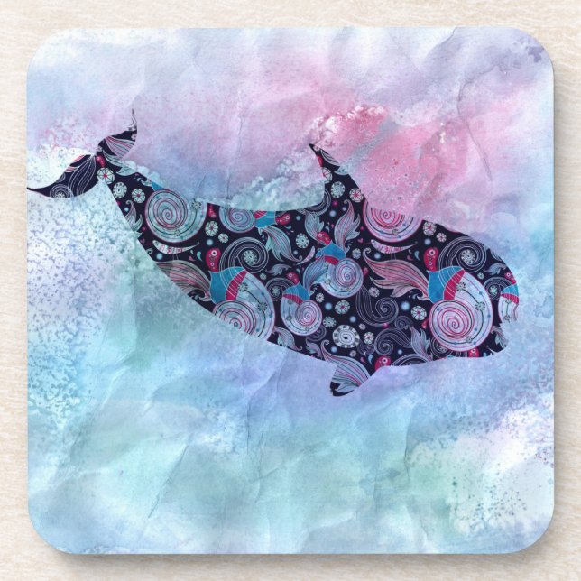 Posavasos Ballena ornamental de la silueta (Frente)