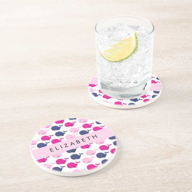 Posavasos Ballenas, Patrón De Ballenas, Tu Nombre (Lado)