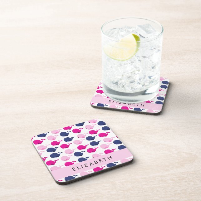 Posavasos Ballenas, Patrón De Ballenas, Tu Nombre (Lado Derecho)