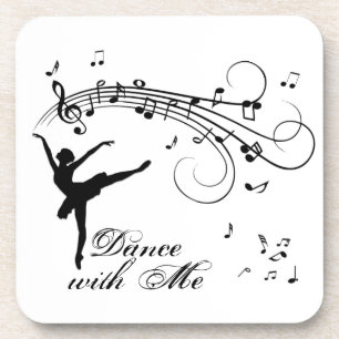 Posavasos Ballerina Dancing with Music Notes