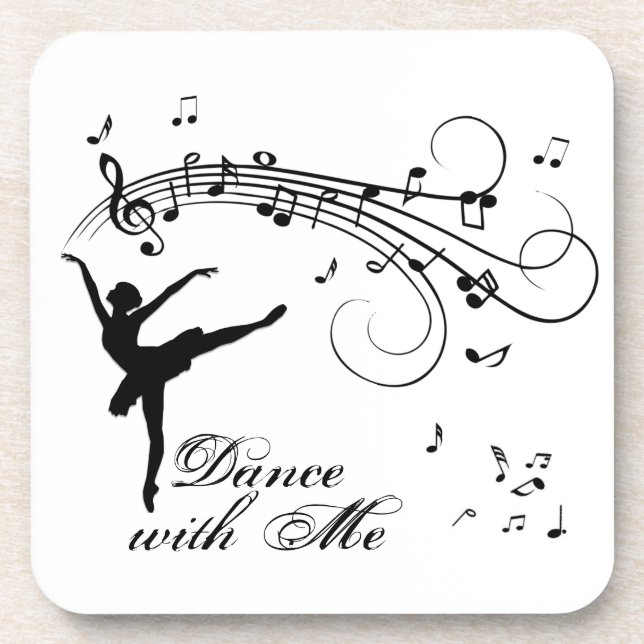 Posavasos Ballerina Dancing with Music Notes (Frente)