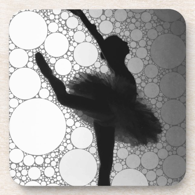 Posavasos Ballet Black White Dancing Ballerina (Frente)
