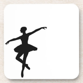 Posavasos Ballet simple Ballerina Blanca Negra