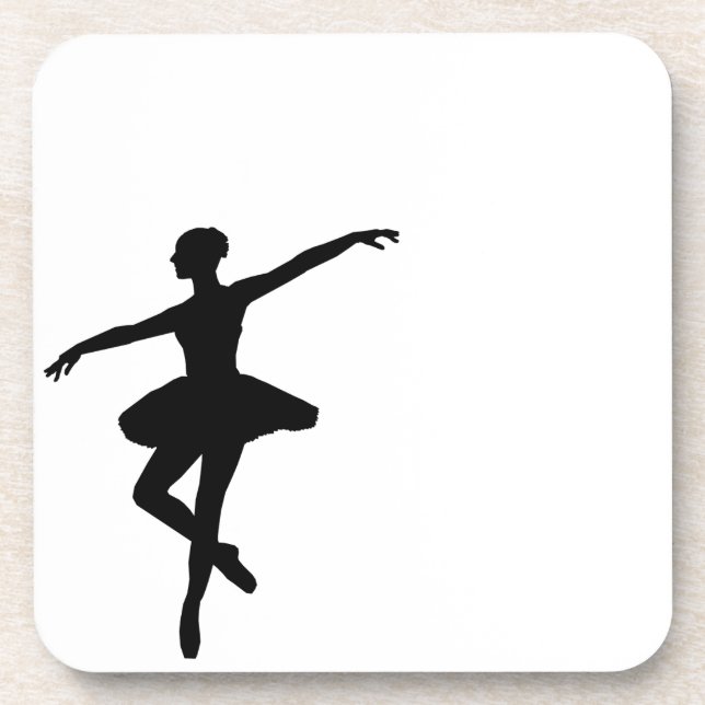 Posavasos Ballet simple Ballerina Blanca Negra (Frente)