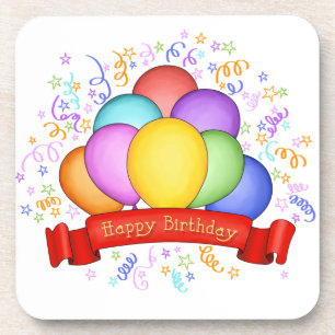 Posavasos Balón de cumpleaños y juego de montaña de panca