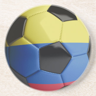 Posavasos Balón de fútbol de la bandera de Colombia