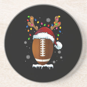 Posavasos Balón de fútbol de Navidad Santa Luces Divertido C