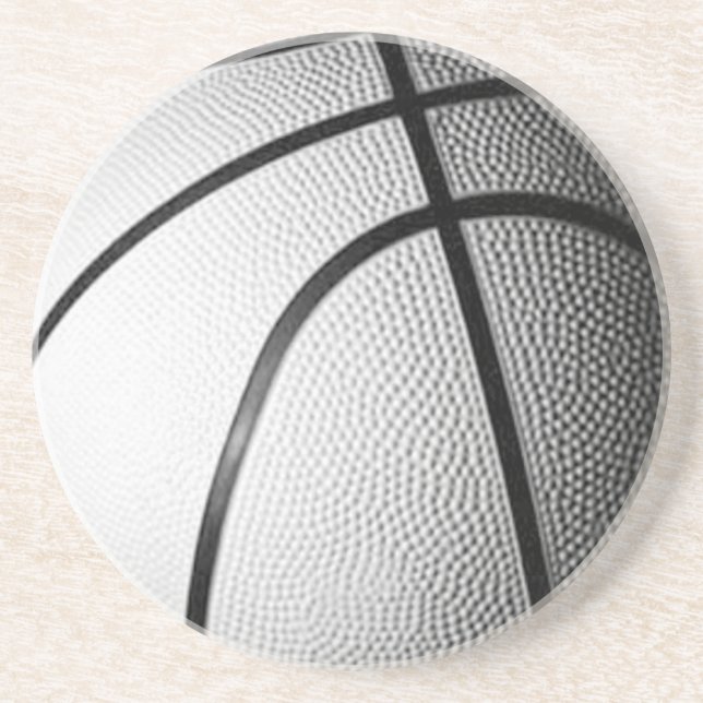 Posavasos Baloncesto blanco y negro (Frente)
