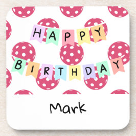 Posavasos Baloncesto con banderas de feliz cumpleaños