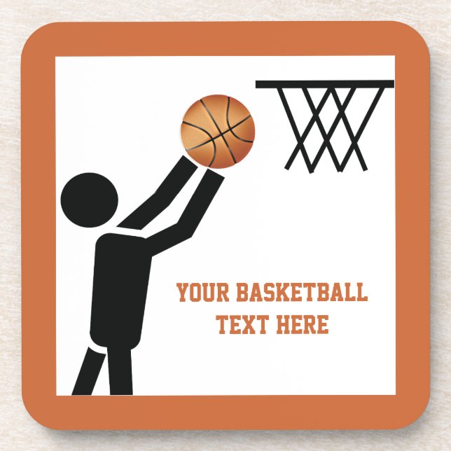 Posavasos Baloncesto con personalizado de baloncesto (Frente)
