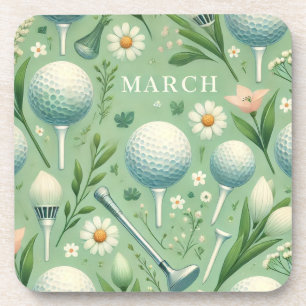 Posavasos Baloncesto de golf con flores para golfista en mar
