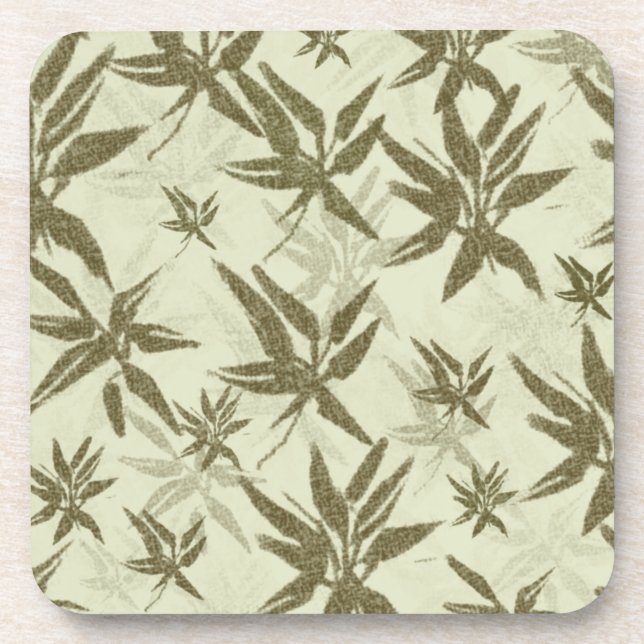 Posavasos Bambú sobre las ovejas beiges - patrón de superfic (Frente)