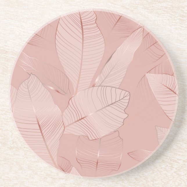 Posavasos Banana, hojas de palma: cobre brillante. (Frente)