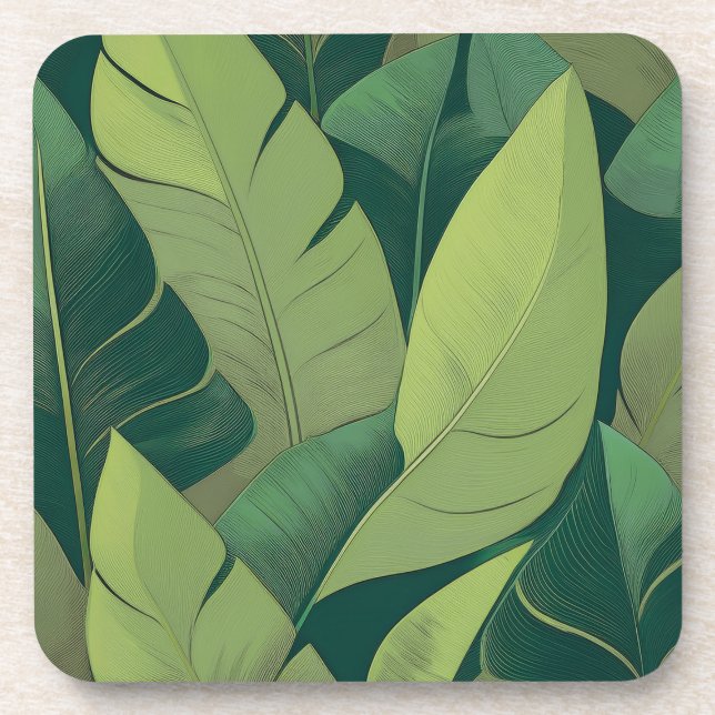 Posavasos Bananarama Hawaiian Banana Leaves -Green (Frente)