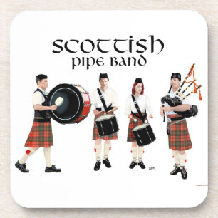 Posavasos Banda de gaitas escocesa - Kilts rojos