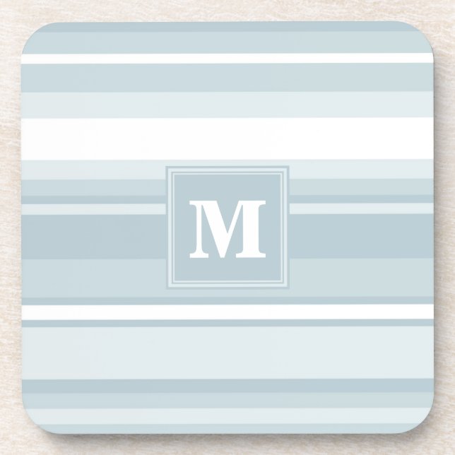 Posavasos Bandas azules de hielo monograma (Frente)