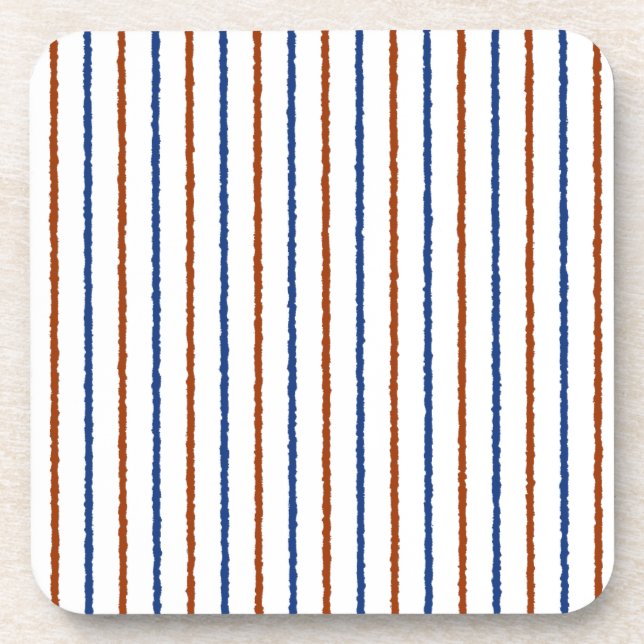 Posavasos Bandas azules marrón y naval con líneas desiguales (Frente)