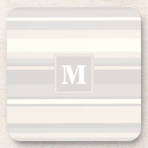 Posavasos Bandas beige monogramo