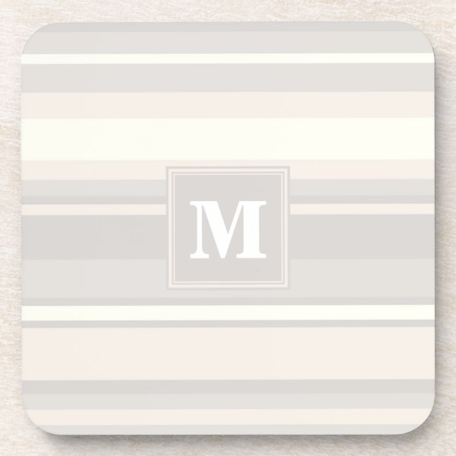 Posavasos Bandas beige monogramo (Frente)