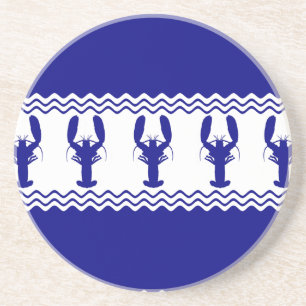 Posavasos Bandas de bogavante de la costa azul blanca